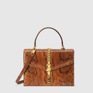 Sylvie 1969 python small top handle bag