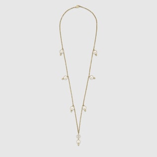 Interlocking G necklace with pearls