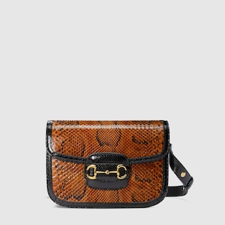 Gucci Horsebit 1955 python shoulder bag