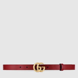 Ceinture en cuir GG Marmont avec boucle brillante
