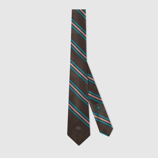 Silk tie with Interlocking G Web