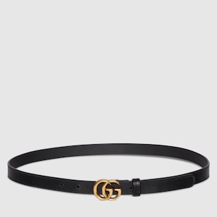 Ceinture en cuir avec boucle double G