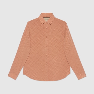 Women's check GG silk crêpe shirt