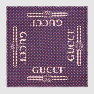 Gucci vintage logo polka dot shawl