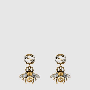 Pendientes con abeja y GG
