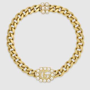 Collier Double G avec perles