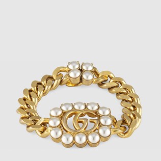 Pulsera con Doble G y perlas