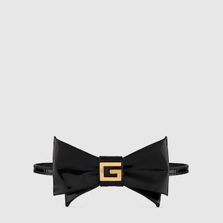 Choker-Fliege aus Lackleder mit Square G