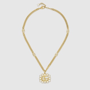 Pearl Double G necklace
