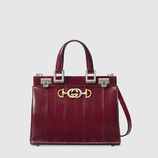 Gucci Zumi snakeskin small top handle bag