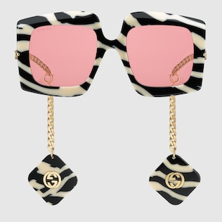 Online Exclusive square sunglasses with charms