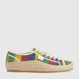 Herren-Espadrille-Sneaker mit Baiadera-Muster