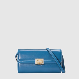 Leather small shoulder bag with Interlocking G