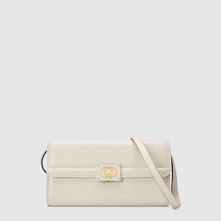 Kleine Schultertasche aus Leder mit GG