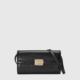 Sac à épaule en cuir avec détail GG petite taille