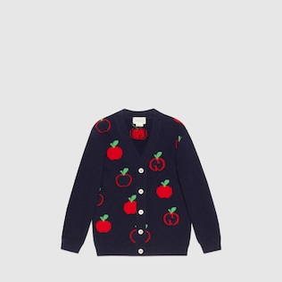 Cardigan pour bébé en laine à motif pomme GG