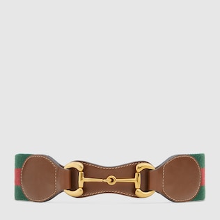 Web belt with leather and Horsebit