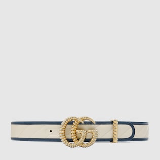 Ceinture à boucle Double G en dentelle