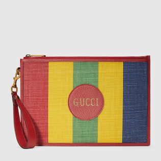 Baiadera stripe canvas pouch