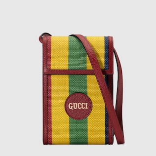 Mini-Tasche aus Canvas mit gestreiftem Baiadera-Muster