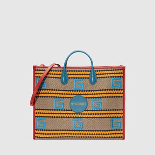 Mykonos striped tote bag