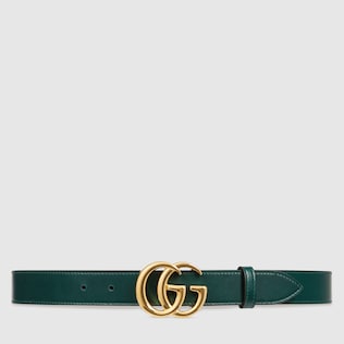Ceinture en cuir GG Marmont avec boucle brillante