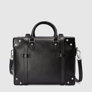 Leather mini suitcase