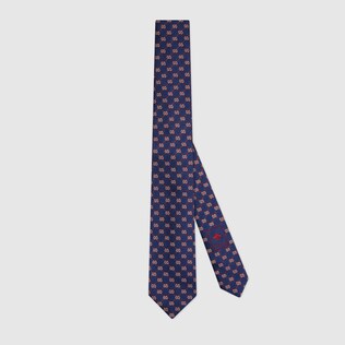 GG rhombus jacquard silk tie