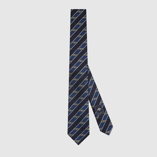Interlocking G Horsebit jacquard silk tie