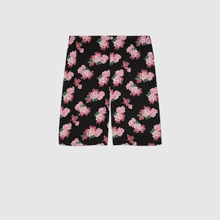 Short en soie à imprimé pivoine