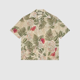 Hawaiian print bowling shirt