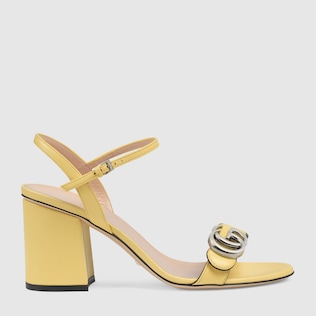 Sandales à talon moyen avec Double G pour femme