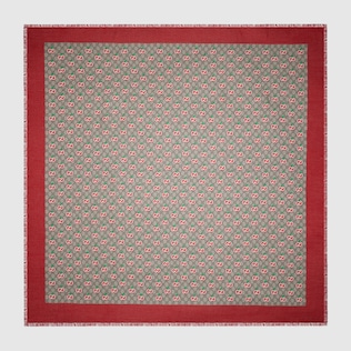 Modal silk shawl with GG apple print