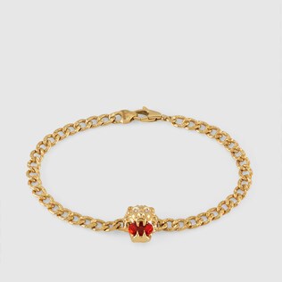 Armband 18 Karat mit Löwenkopf und Feueropal