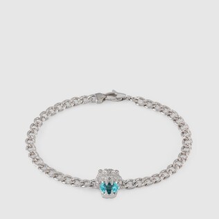 Armband 18 Karat mit Löwenkopf und Aquamarin