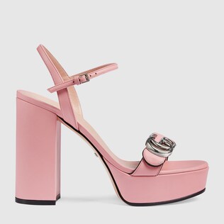 Women's platform sandal with Double G