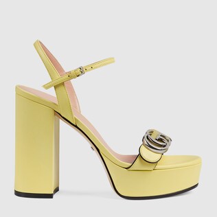 Sandales compensées avec Double G pour femme
