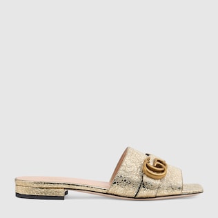 Sandalo slider donna con Doppia G