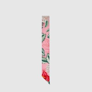 Hawaiian print silk neck bow