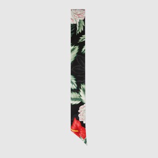 Hawaiian print silk neck bow