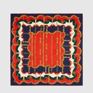 Marina chain print silk scarf