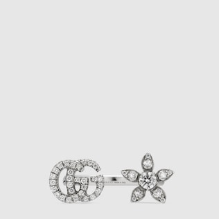 Gucci Flora 18k ring with diamonds
