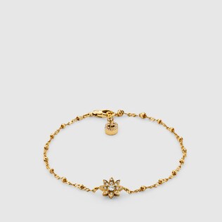 Bracelet Gucci Flora or jaune 18 carats avec diamants