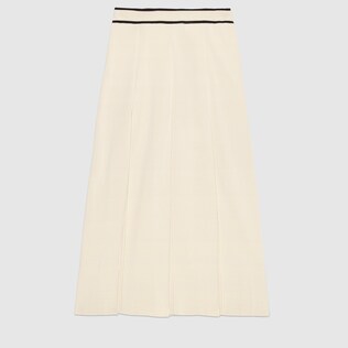 Fine viscose pleated midi skirt