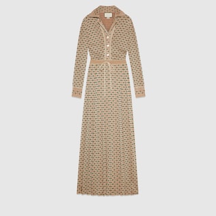 Long Square G viscose lamé dress