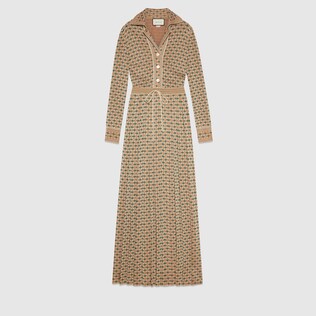 Robe longue en lamé de viscose G carré