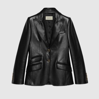 Veste en cuir plongé