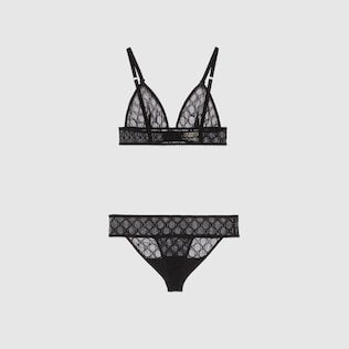 Dessous-Set aus Tüll mit GG Stickerei