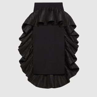Viscose skirt with sculptural detail