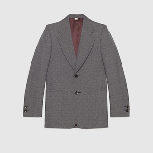 G hexagon grisaille wool jacket
